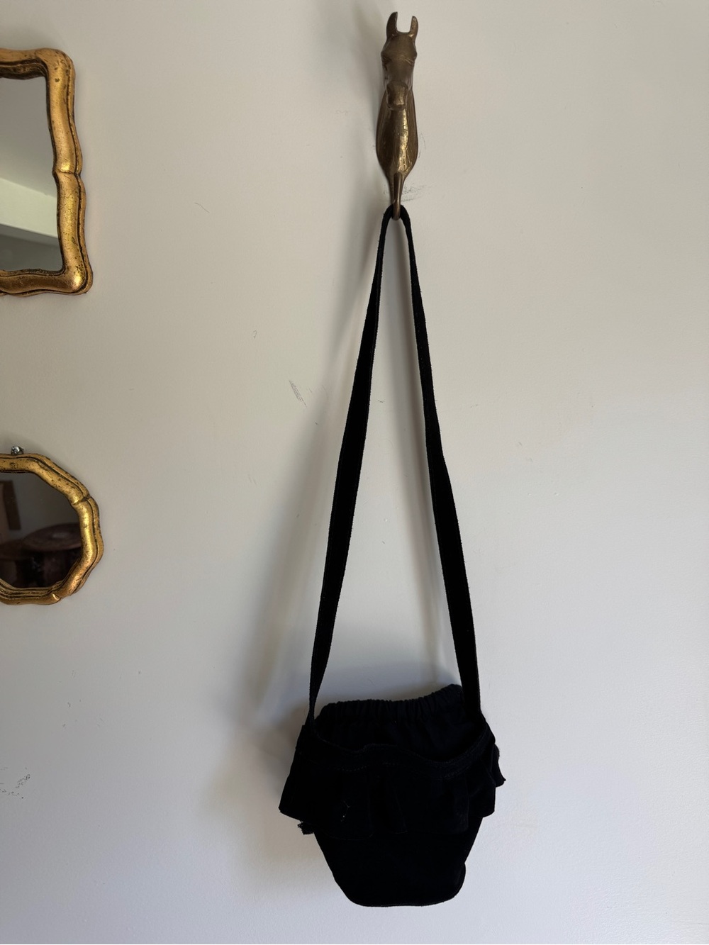 Zara Black Kids Ruffle Crossbody Bag